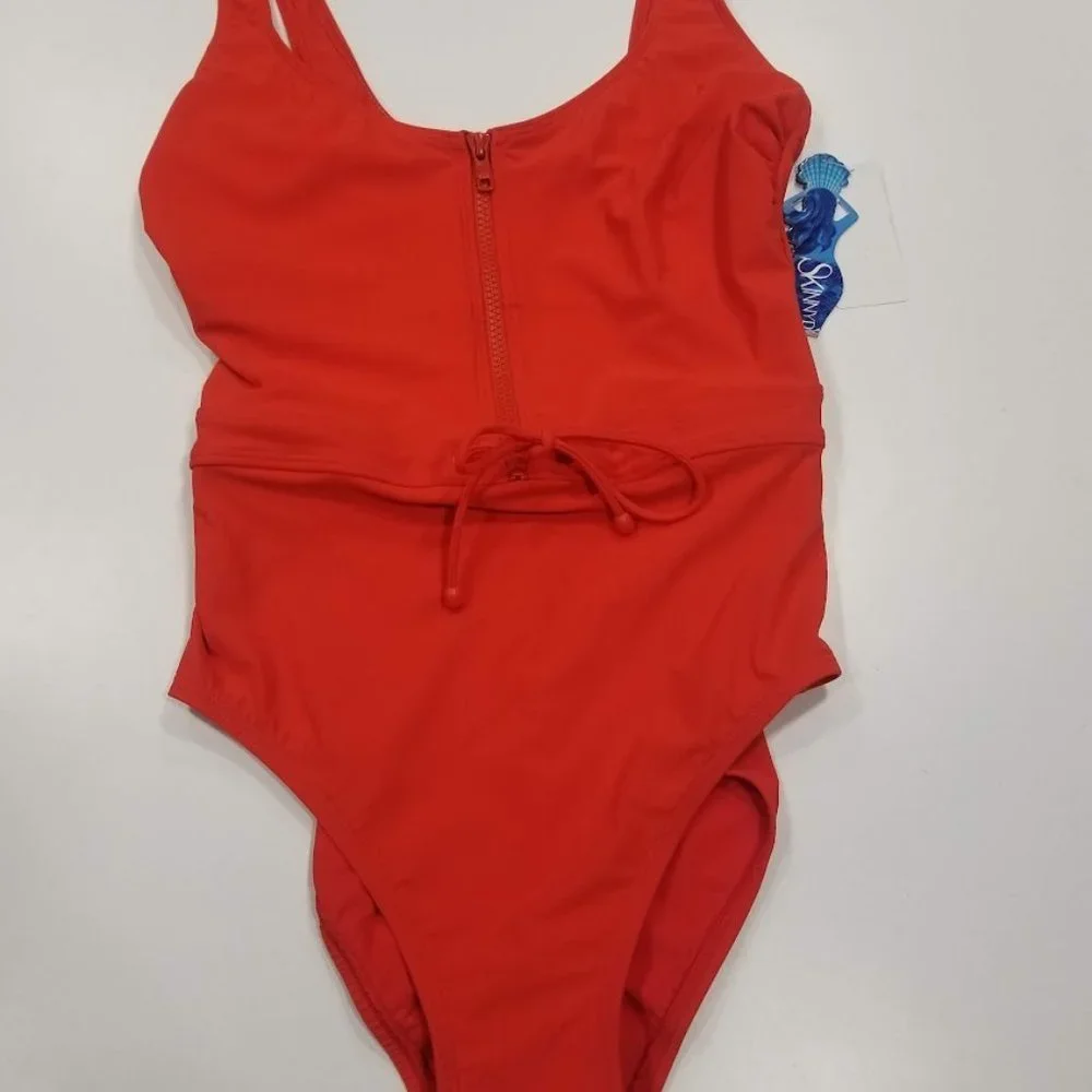 Skinny Dippers by Miraclesuit Jippa Zip Lock One-Piece Swimsuit Size Small - Picture 5 of 11